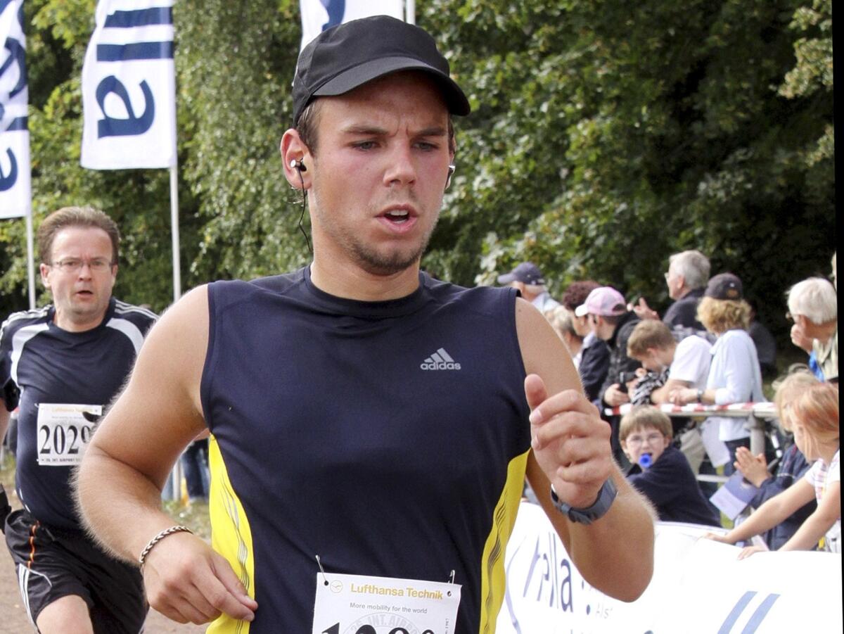 A 2009 photo shows Germanwings copilot Andreas Lubitz competing at the Airportrun in Hamburg, Germany.