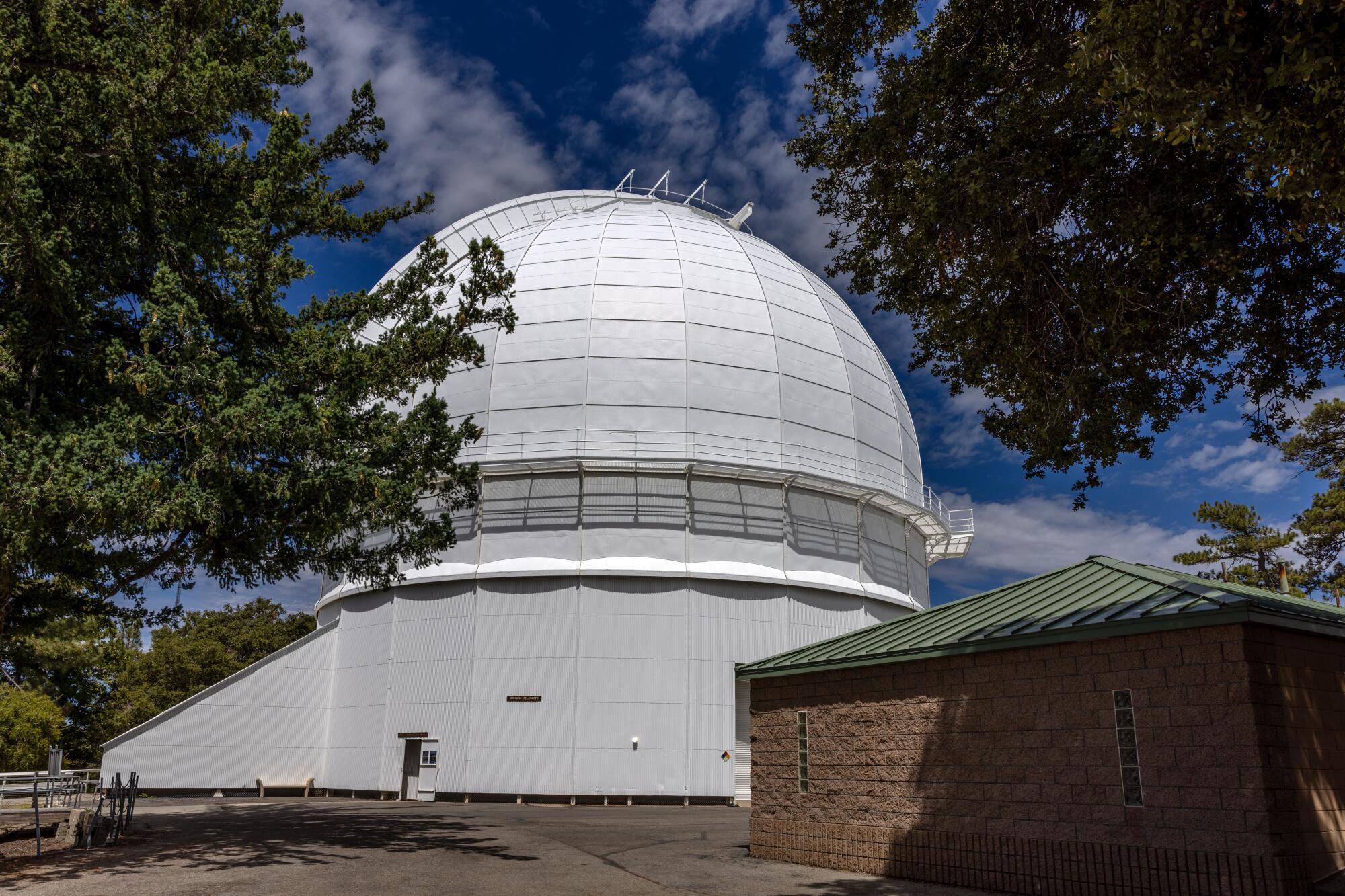 Massive dome of 100-inch (2.5 m) Hooker telescope at Mount Wilson Observatory located on Mount Wilson.
