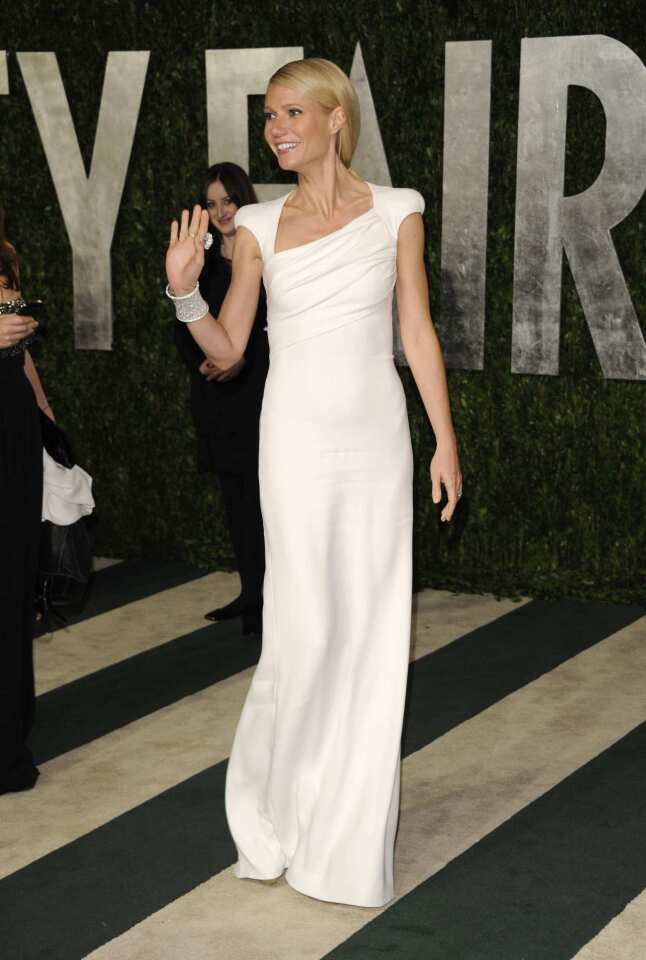 Actress Gwyneth Paltrow arrives at the Vanity Fair party.