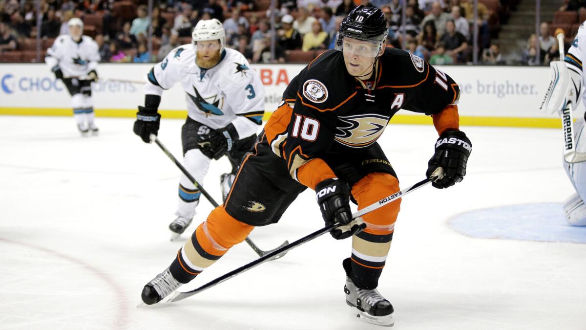 Ducks right wing Corey Perry is still in search of his first goal this season.