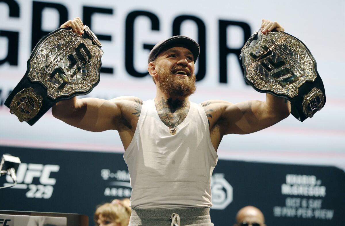 Conor McGregor was the first fighter in the UFC to hold two belts simultaneously.