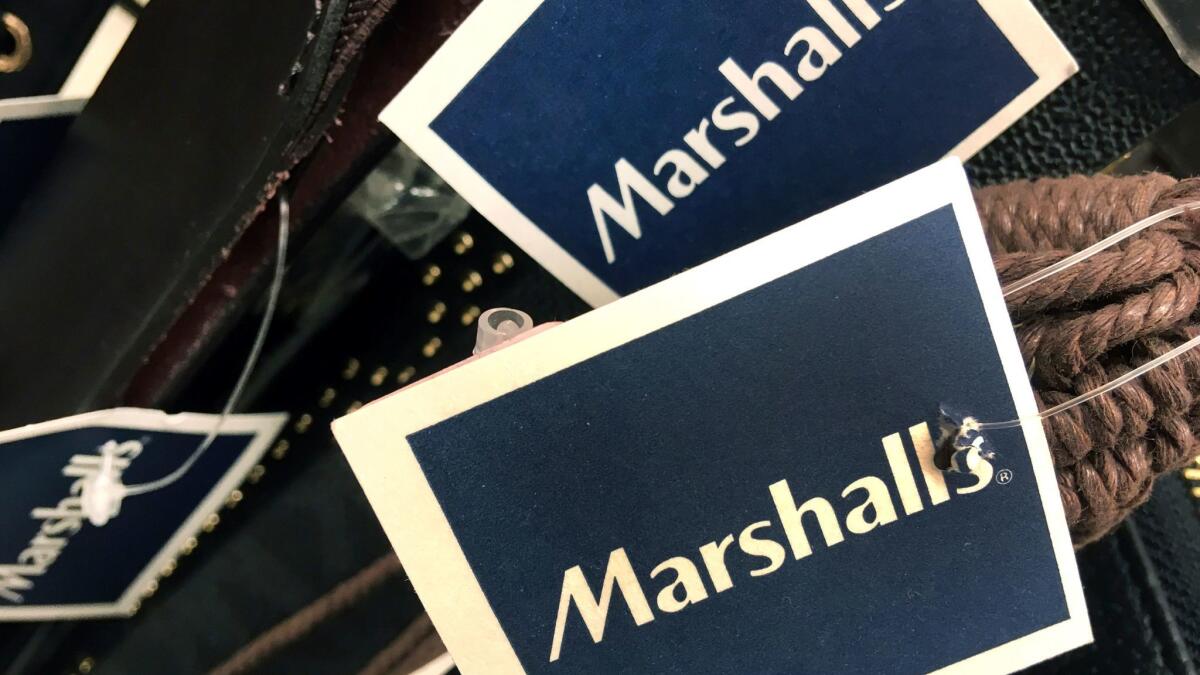 Marshalls tags are attached to merchandise in a store in Methuen, Mass. On Friday, the Commerce Department releases U.S. retail sales data for September.