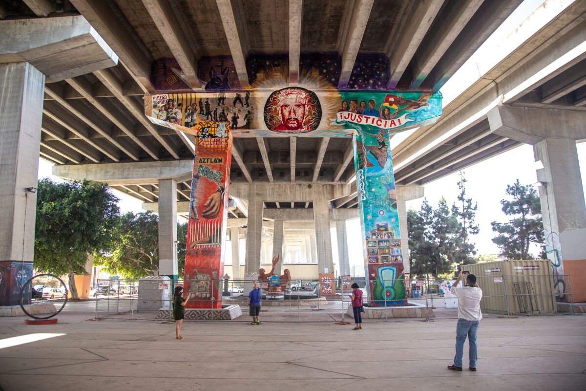 A new mural in Chicano Park honors Anastasio Hernandez Rojas and immigrants who died at border.