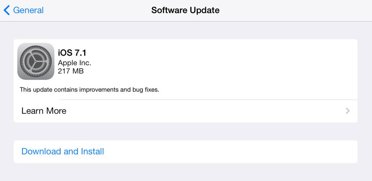 Apple issued iOS 7.1, an update for its iPhone and iPad software.