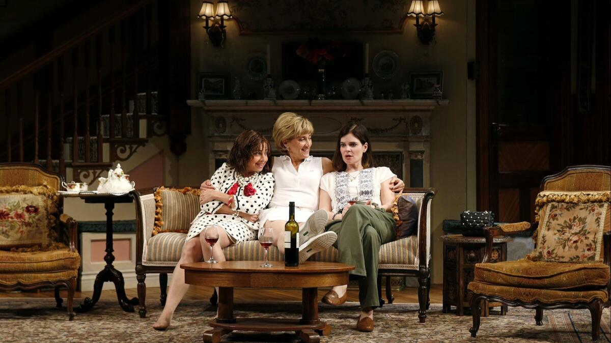 Eleanor Reissa, left, Amy Aquino and Betsy Brandt in South Coast Repertory's production of Wendy Wasserstein's "The Sisters Rosensweig."