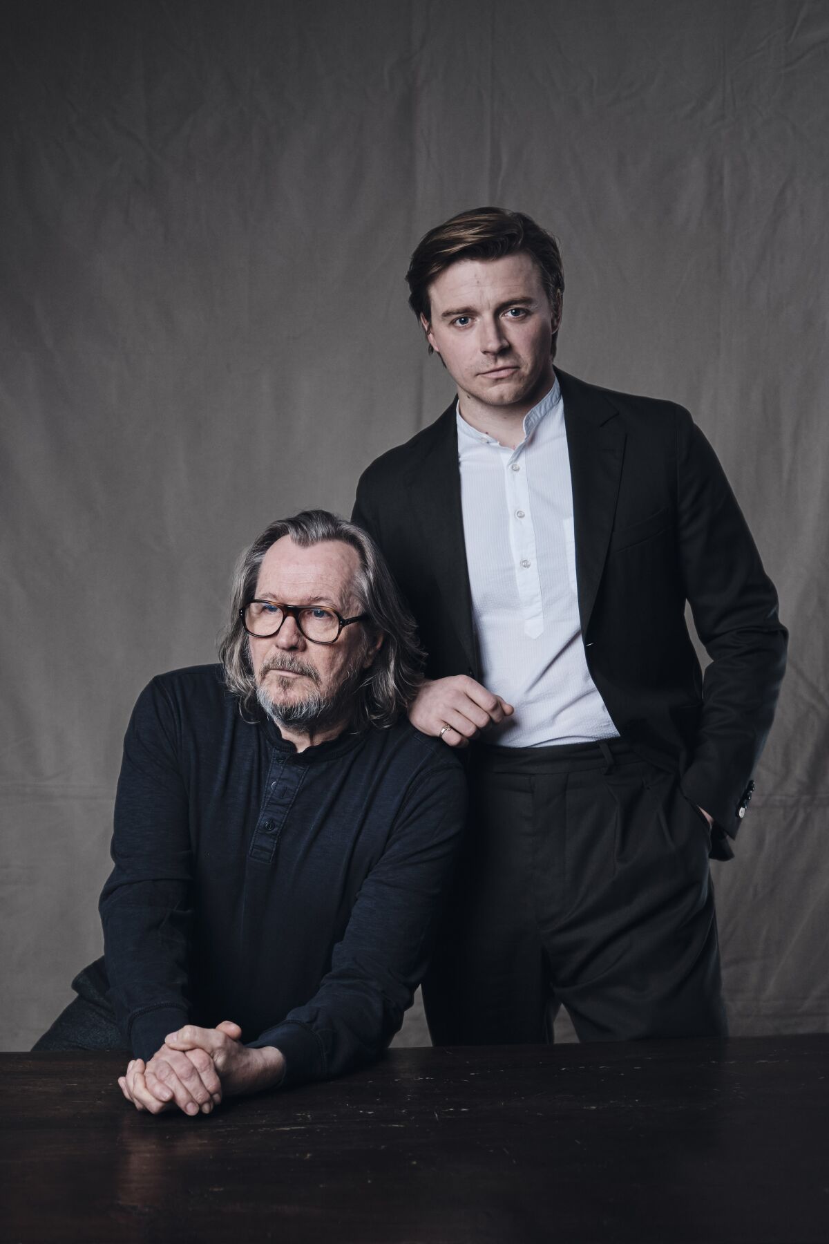 Gary Oldman, left, and Jack Lowden star in the new Apple TV+ thriller series "Slow Horses."
