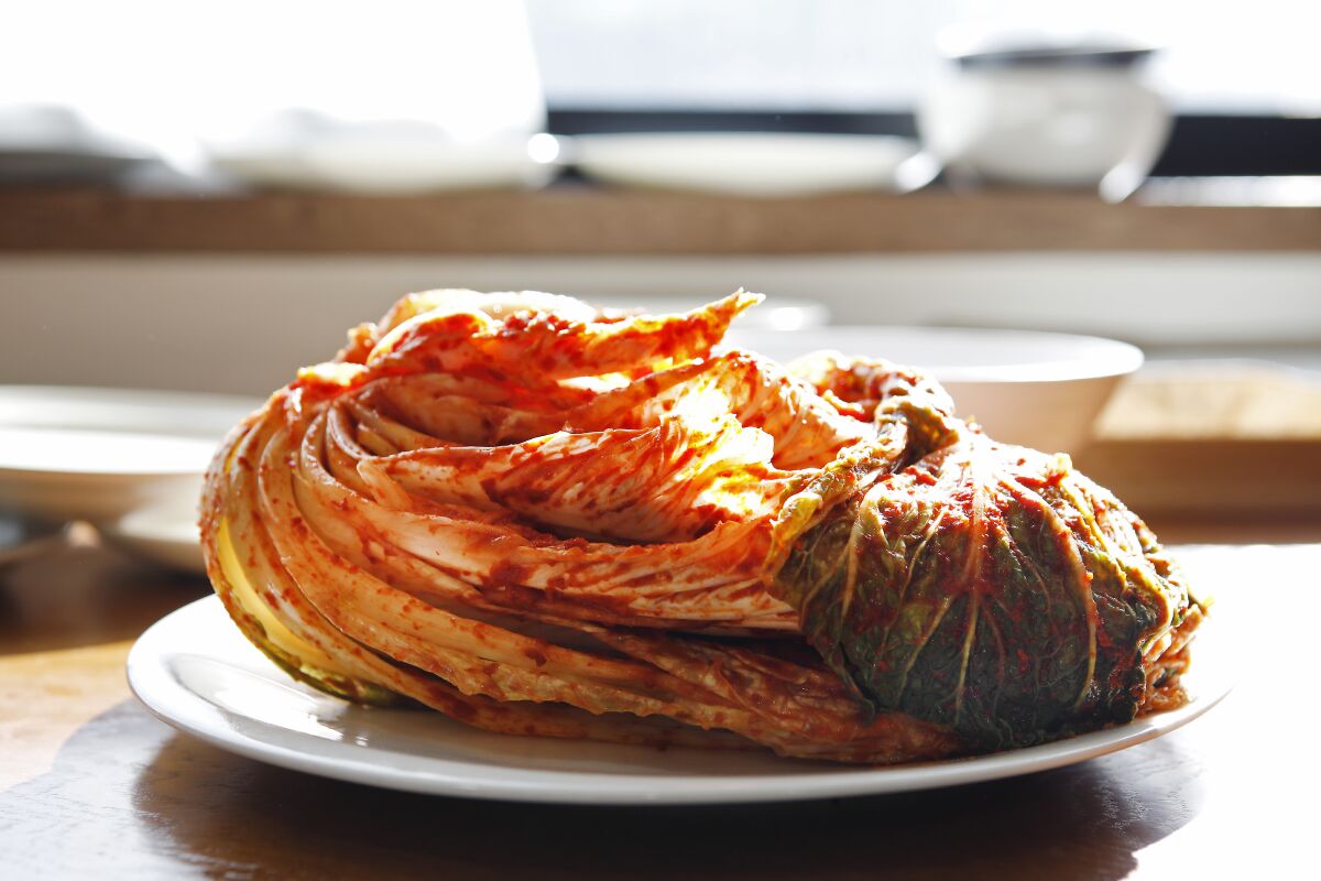 Kimchi, North Korean style, is ready for fermentation in Jessie Kim's cooking class in Seoul in November. 