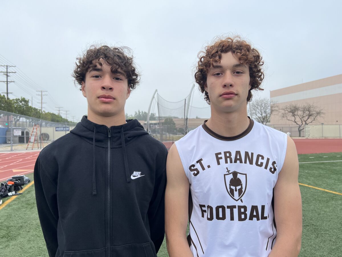 St. Francis' Sanders brother, Shawn (left) and John. Both are quarterbacks.
