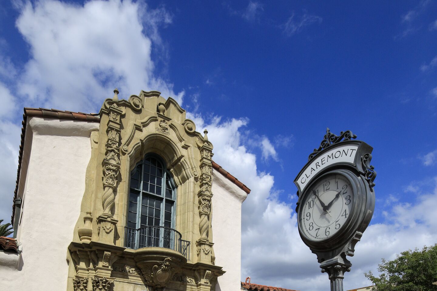 The Claremont Museum of Art is housed in the Claremont Depot, where a trackside clock keeps passengers on time for departures in the Claremont Village.