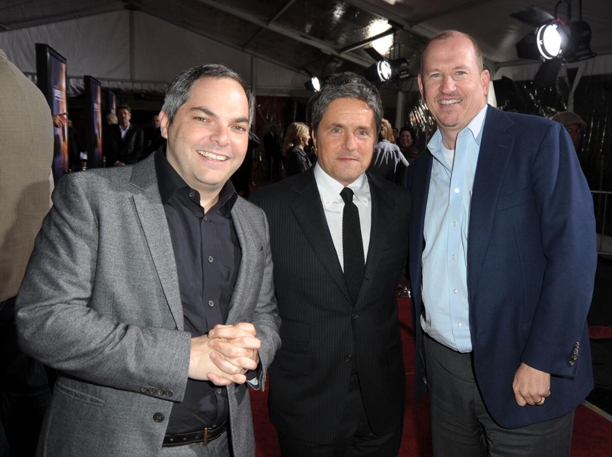Paramount Pictures film group President Adam Goodman, left, with CEO Brad Grey and Vice Chairman Rob Moore at the 2009 premiere of "The Lovely Bones."
