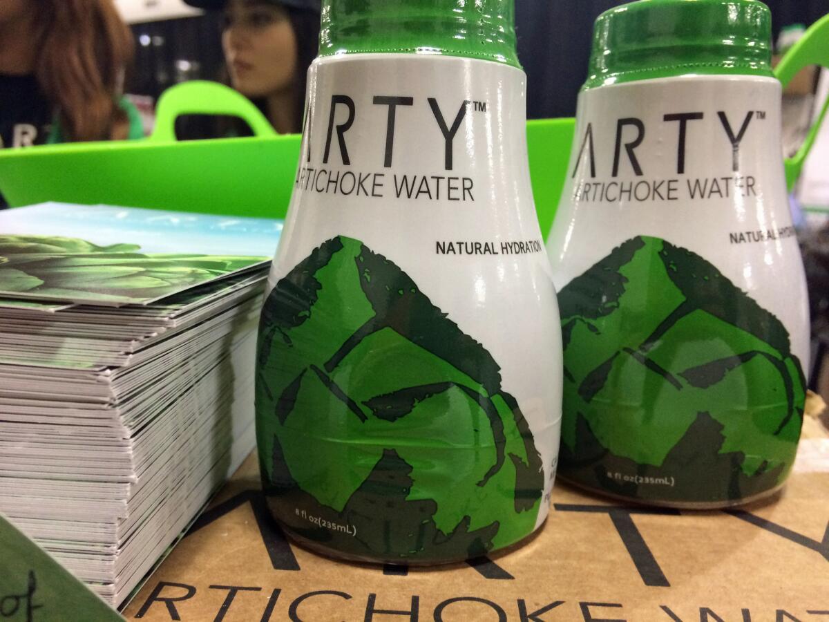 Arty artichoke water is showcased at the Winter Fancy Food Show in San Francisco.