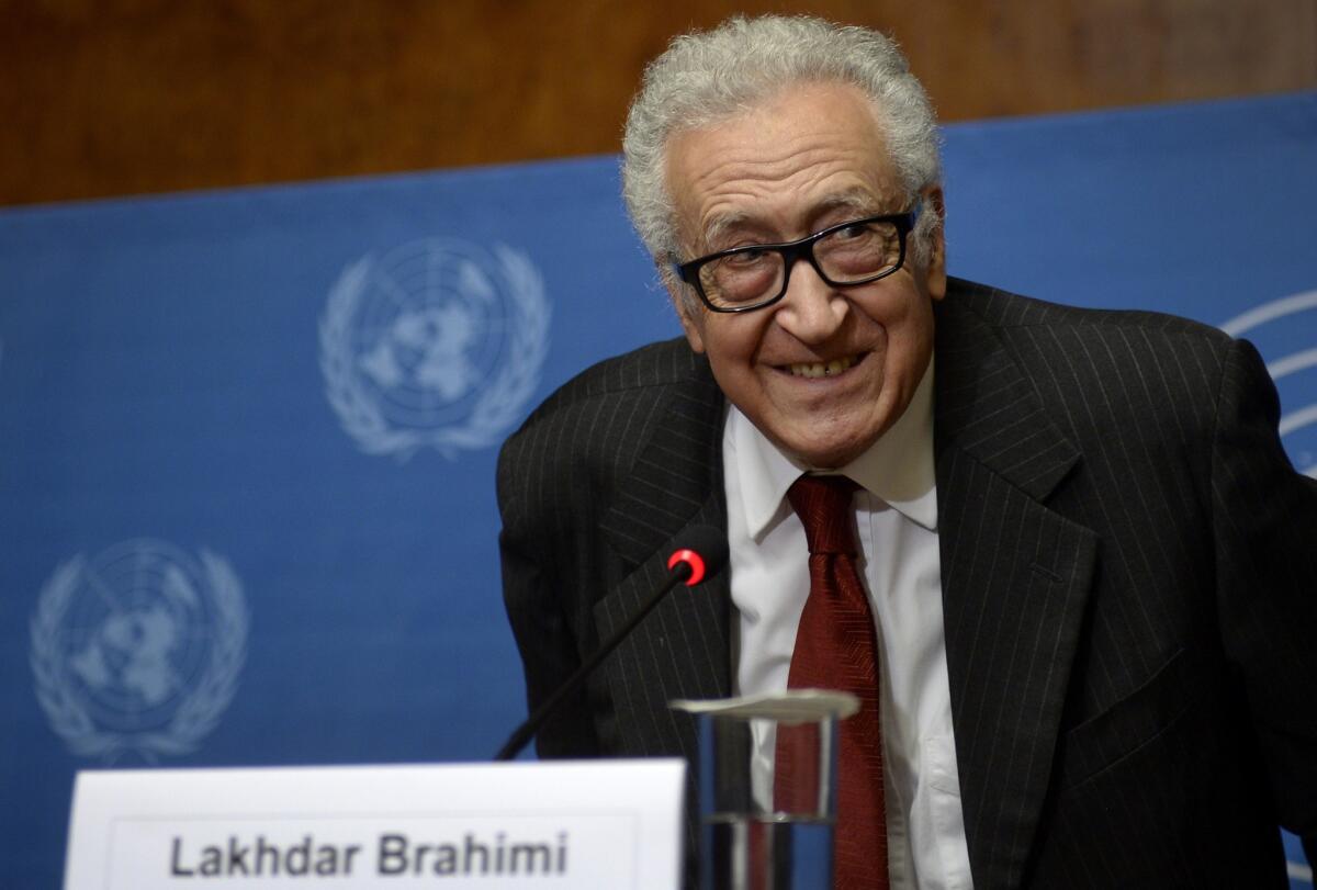 Last week, Lakhdar Brahimi, the United Nations-Arab League peace envoy, announced the latest postponement of peace talks after a frenetic but ultimately fruitless round of diplomatic visits in Geneva. A post on the satirical "Geneva 2" Facebook page eulogized the talks' death "until an unspecified time."