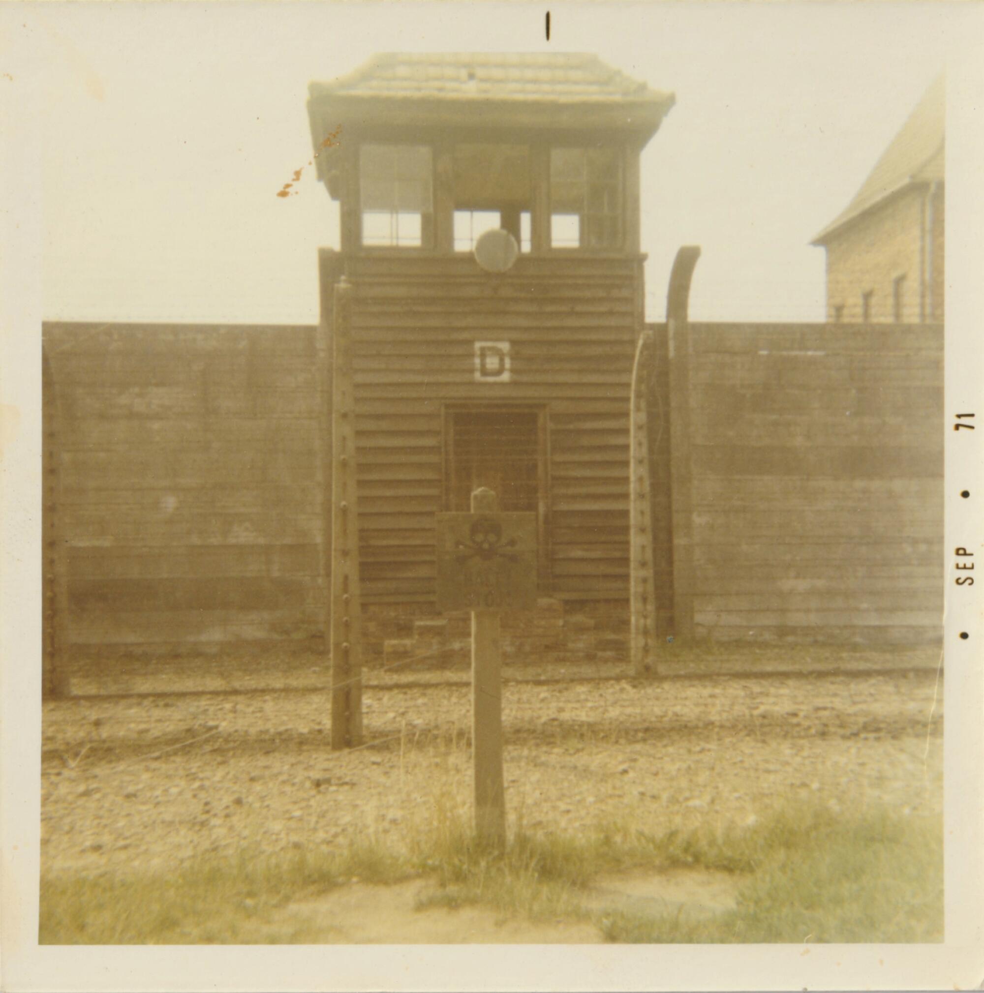 A photo of Auschwitz made by Madeleine's great grandfather Arthur Hordinski in 1971.