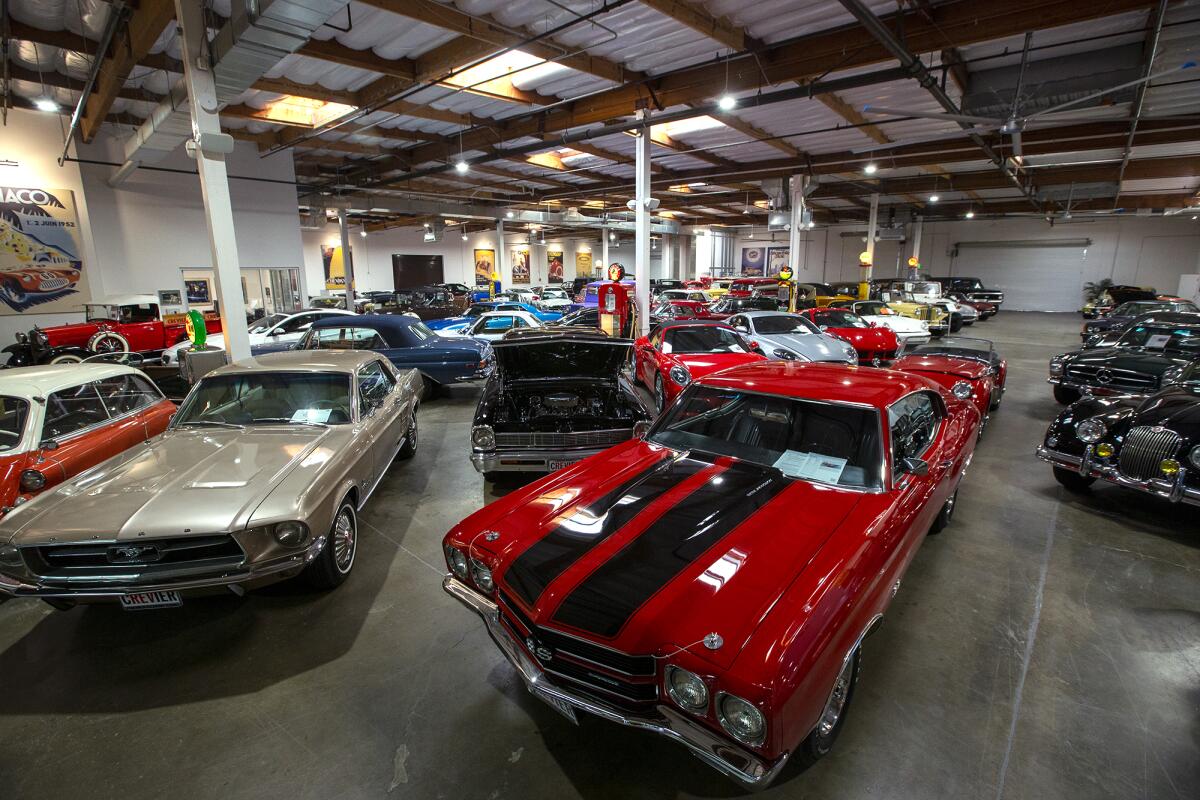 Crevier Classic Cars displays more than 120 automobiles at its Costa Mesa showroom.