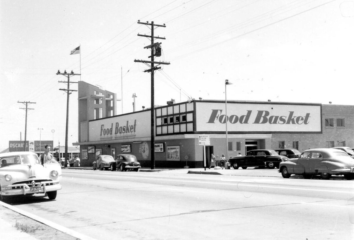 Food Basket, photographed shortly after its opening on Jan. 25, 1951 at Garnet and Mission.