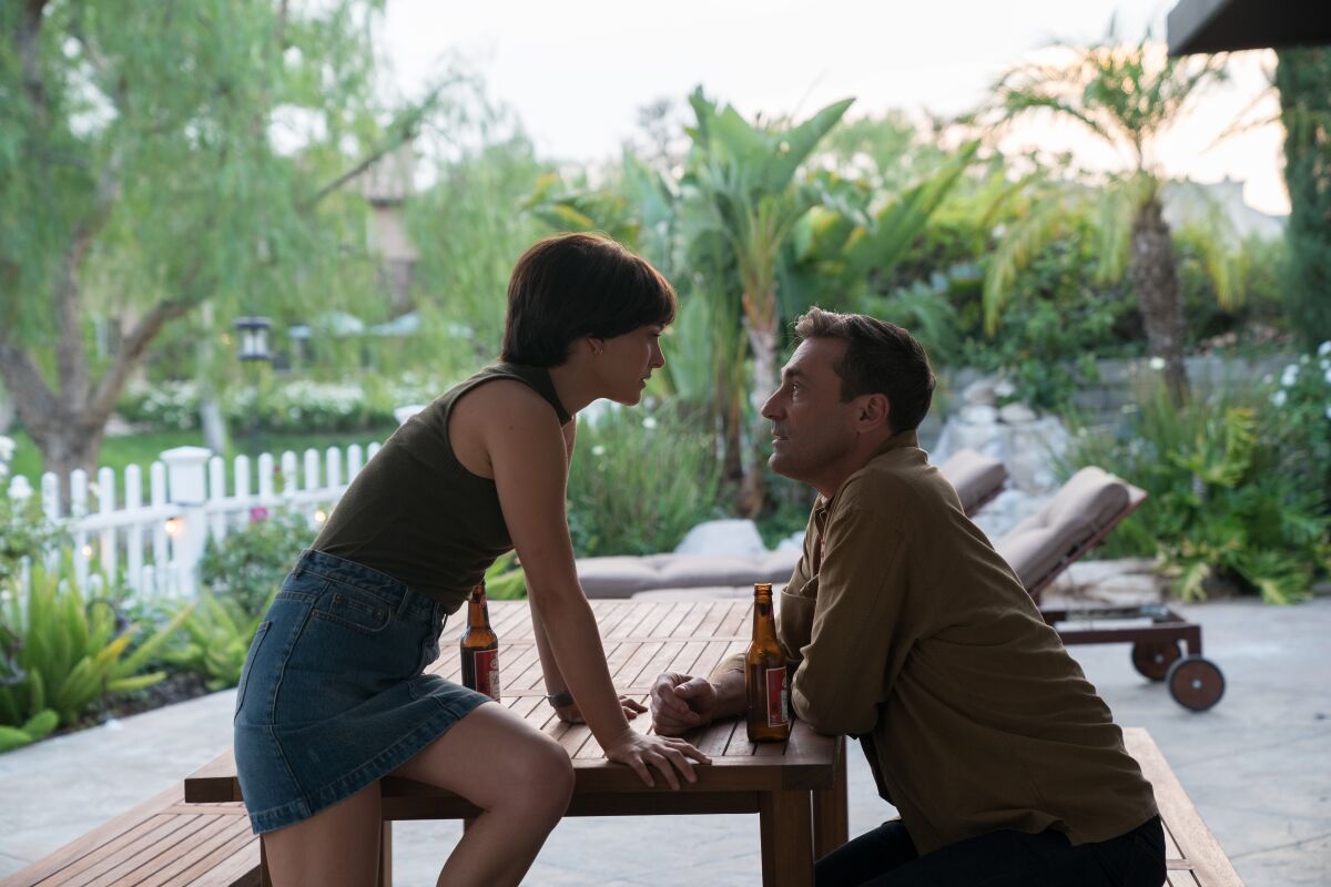 Natalie Portman and Jon Hamm in "Lucy in the Sky."