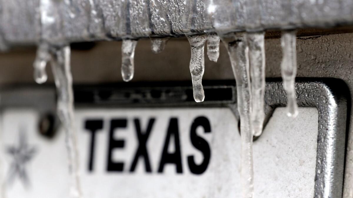 The temperature fell below freezing Tuesday in Houston.