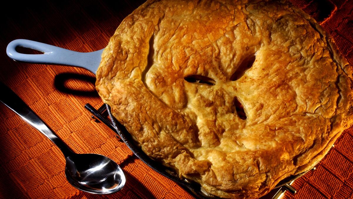 This recipe for chicken or turkey pot pie makes for an easy, comforting dinner.
