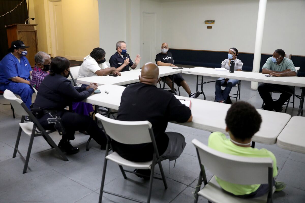 Black community leaders meet with LAPD Chief Michel Moore