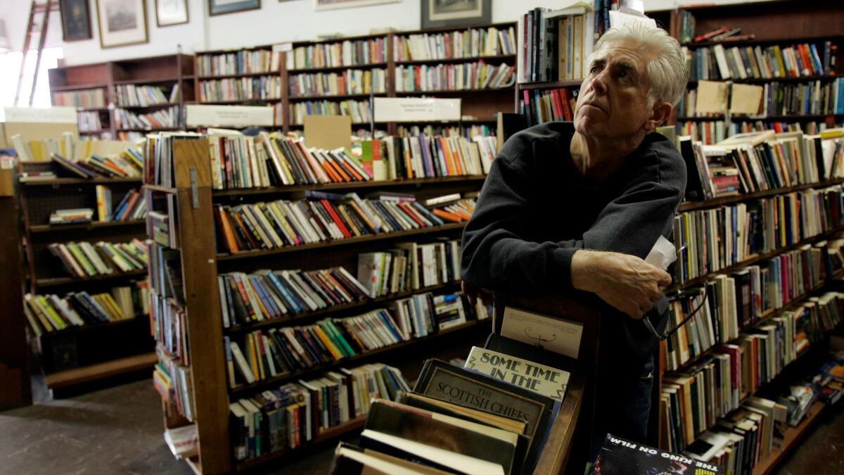 Dave Dutton at his bookstore in North Hollywood in 2006, shortly before its closure.