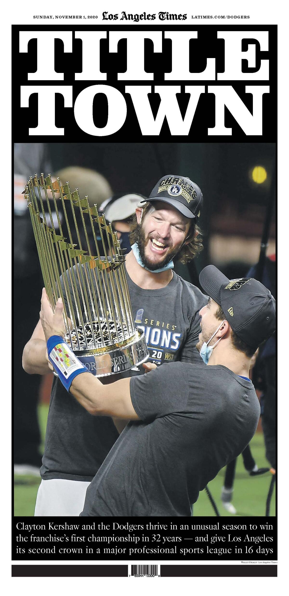 The cover of the Los Angeles Times' Dodgers special section 