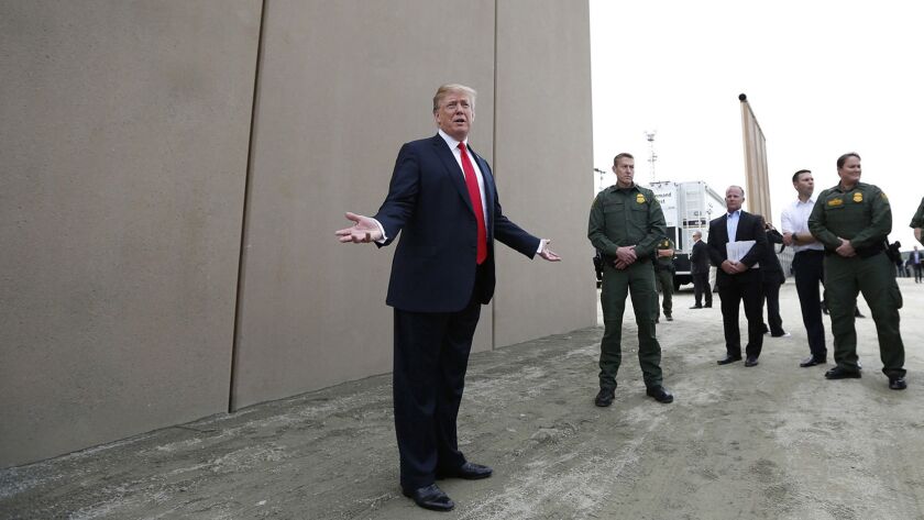 President Trump tours border wall prototypes