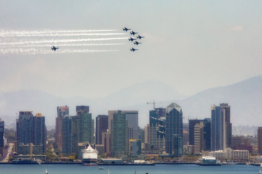 On Friday the U.S. Air Force Thunderbirds team performed flyovers of various location throughout San Diego County as a salute to California's frontline COVID-19 responders.