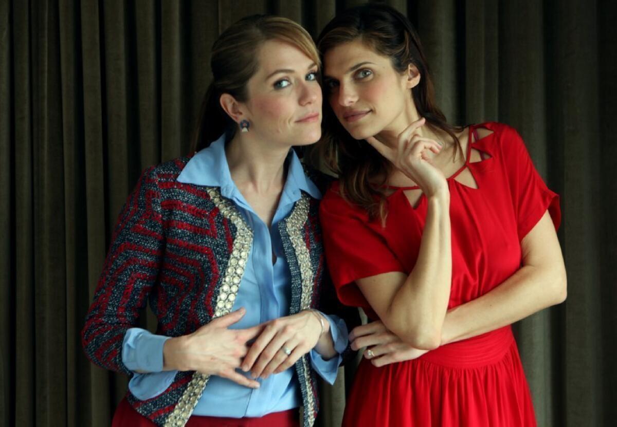 Director and actress Katie Aselton, left, and actress Lake Bell from the horror-thriller "Black Rock."