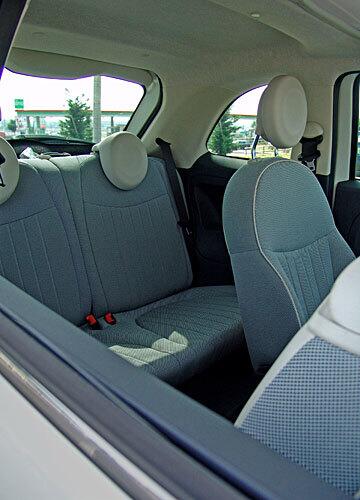 The Fiat 500 backseat