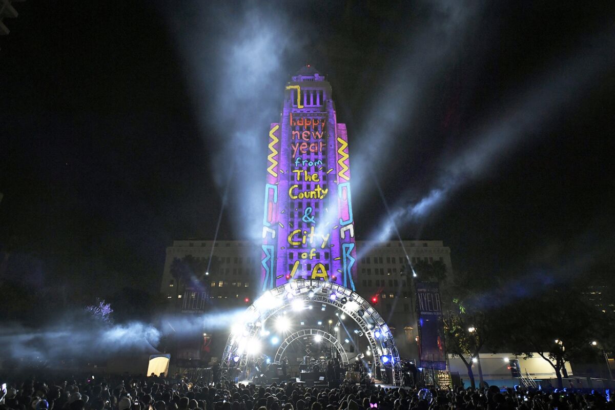 Los Angeles City Hall will be lit up for Grand Park + The Music Center’s N.Y.E.L.A.