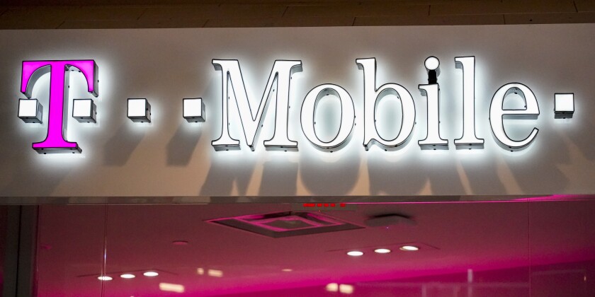 A T-Mobile store sign.