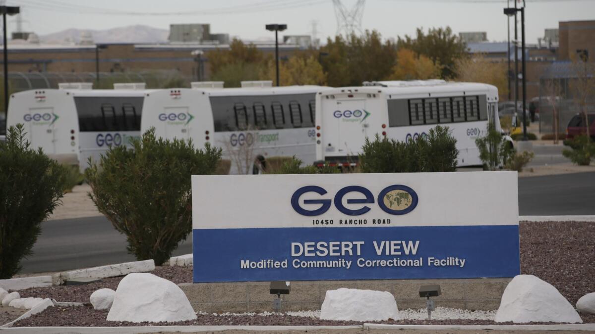 An exterior view of the GEO Desert View Modified Community Correctional Facility on Nov. 15, 2016.