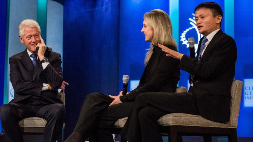 During happier times for Theranos, founder Elizabeth Holmes shared the stage with former President Clinton and Jack Ma, chairman of Alibaba Group, at an event sponsored by the Clinton Global Initiative.