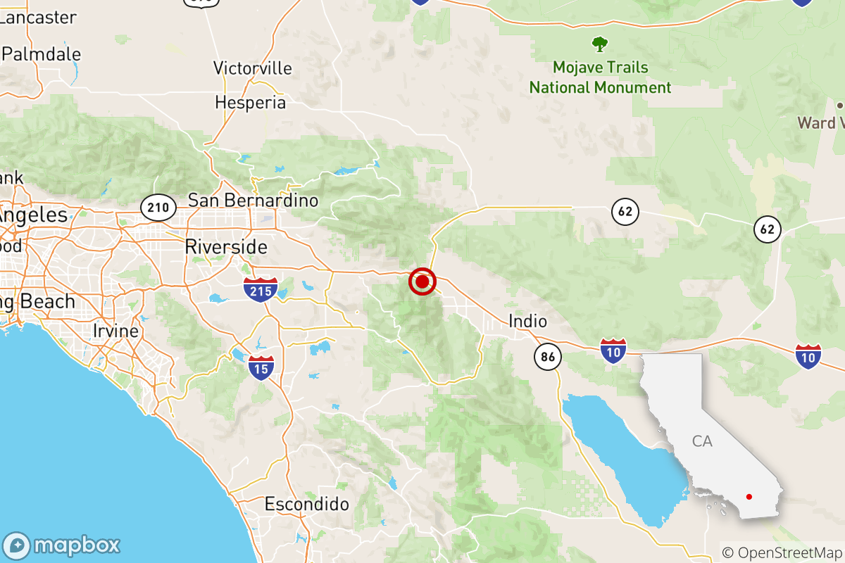 The epicenter of the magnitude 3.3. quake near Palm Springs.
