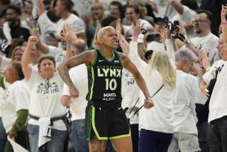 Minnesota Lynx guard Courtney Williams (10) reacts after defeating the New York Liberty.