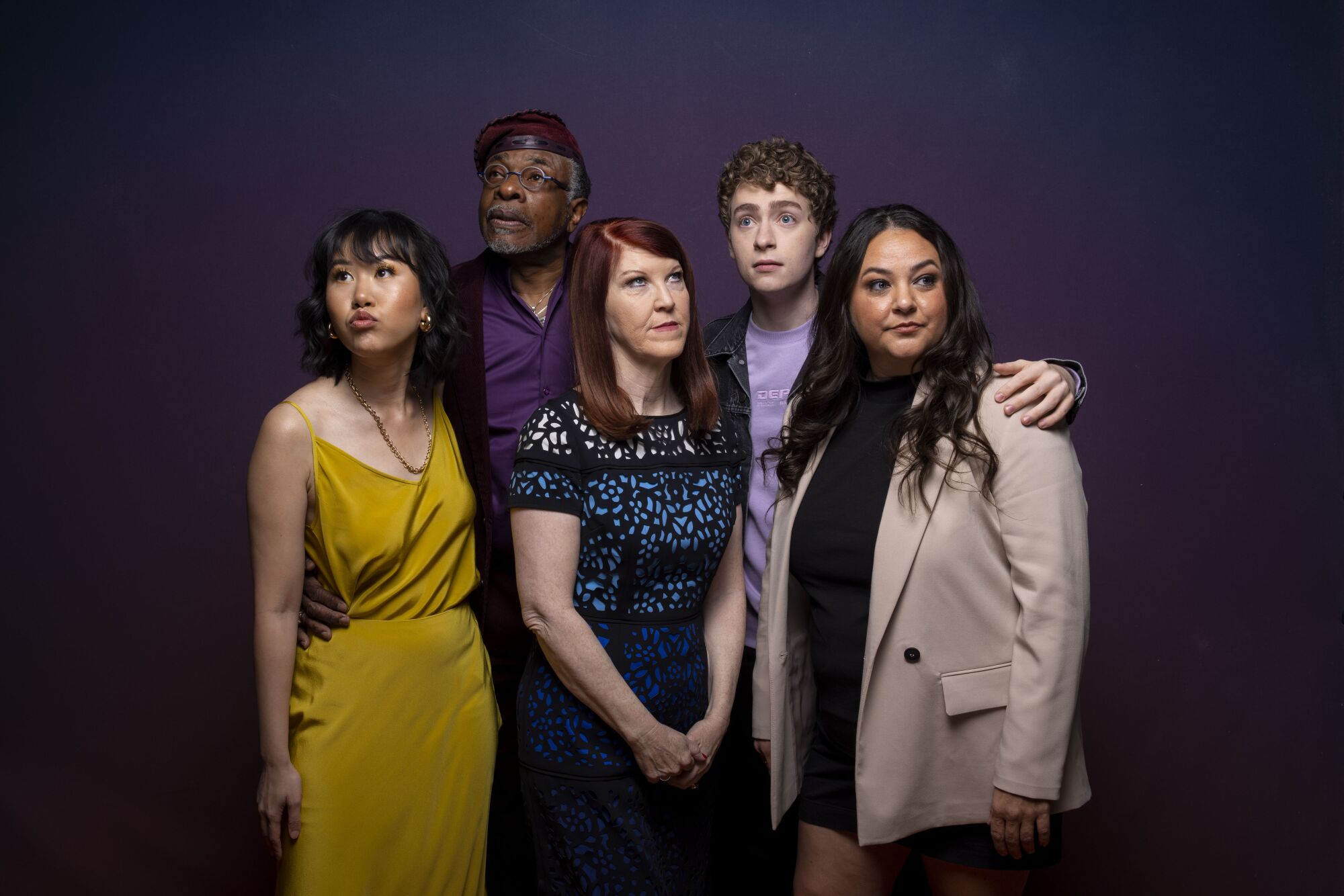 Ramona Young, Keith David, Kate Flannery, Connor Kalopsis and Maureen Bharoocha