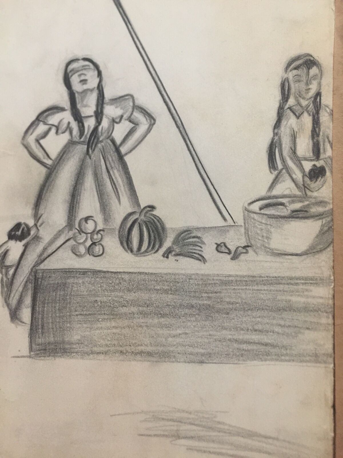 A drawing by a teenage Judith Horton, who became Judith Munk.