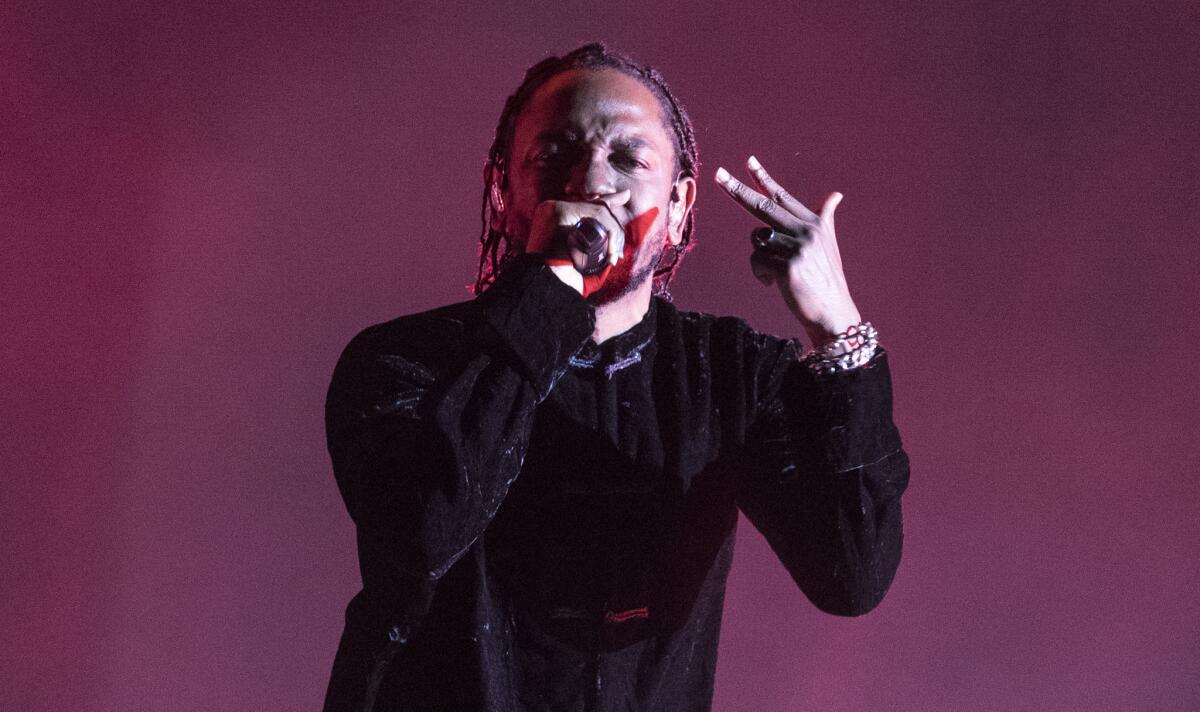 Kendrick Lamar performs.