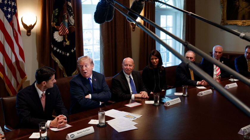 President Trump speaks during a meeting on tax policy with Republican lawmakers in Washington on Nov. 2.