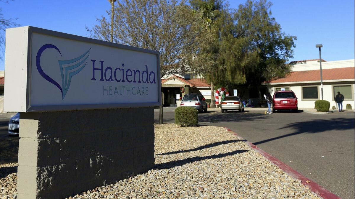 The Hacienda HealthCare facility in Phoenix, Ariz. on Jan. 4.