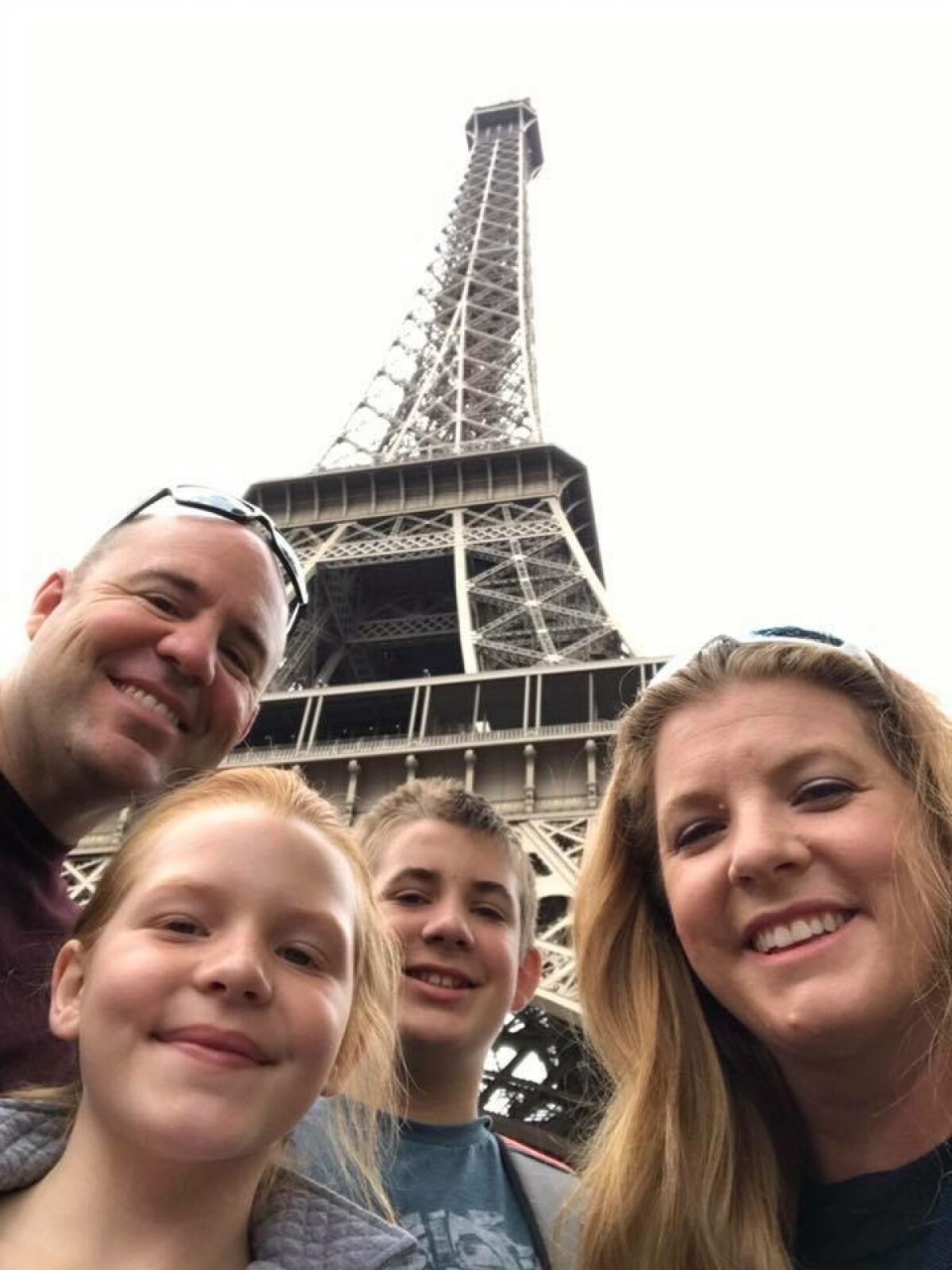 Scott, Kiera, Jackson and Nancy Latulippe, (left to right) in 2016 on vacation in Paris.