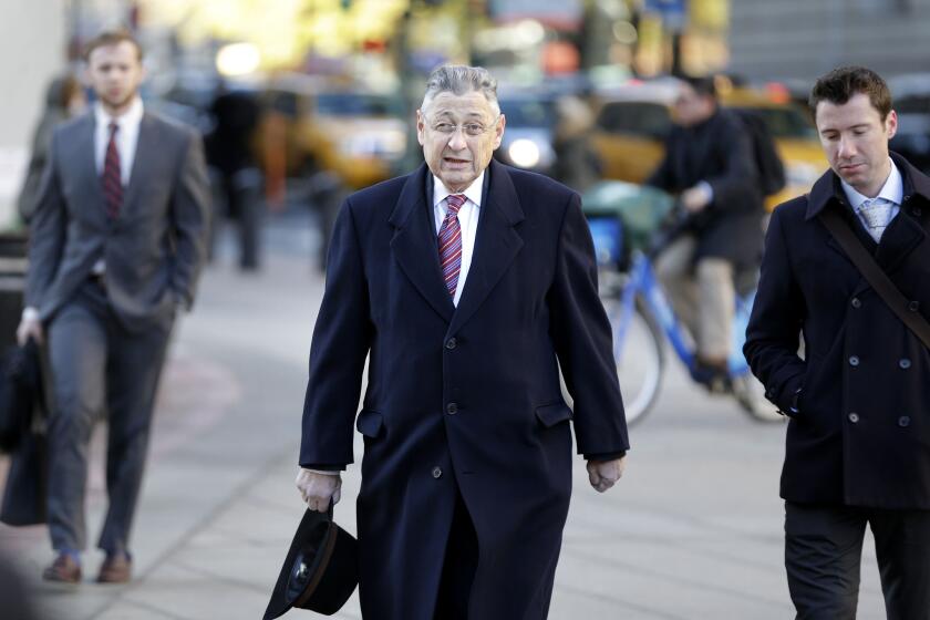 Former New York Assembly Speaker Sheldon Silver arrives at court in New York on Monday.