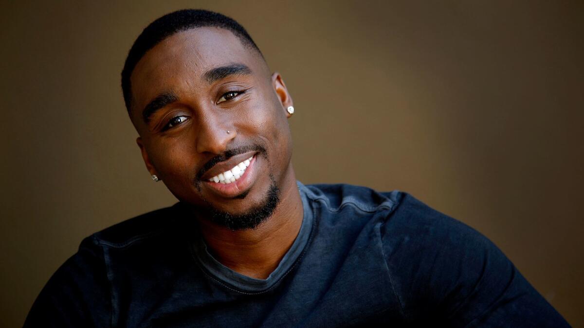 Demetrius Shipp Jr. portrays the late Tupac Shakur in the upcoming 2017 biopic "All Eyez on Me."