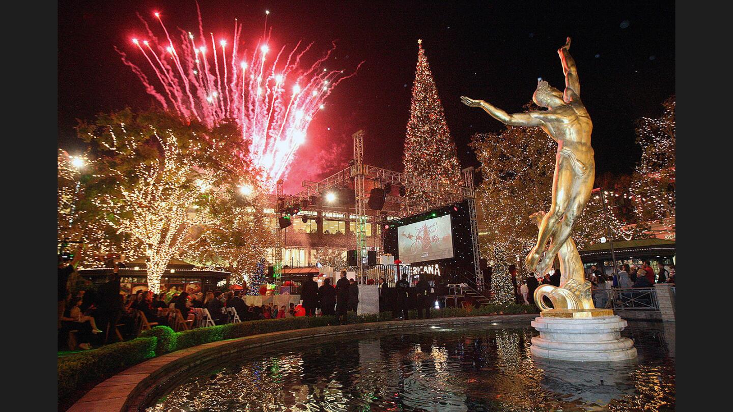 When the Christmas tree was lit, fireworks were sent into the sky at the Americana at Brand Christmas on Thursday, November 17, 2016. The show included several performances, an appearance from Santa, and the lighting of the Christmas tree.