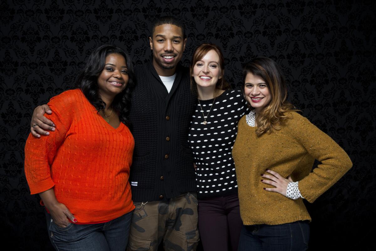 Octavia Spencer, Michael B. Jordan, Ahna O'Reilly and Melanie Diaz from the movie then known as "Fruitvale" at the 2013 Sundance Film Festival.