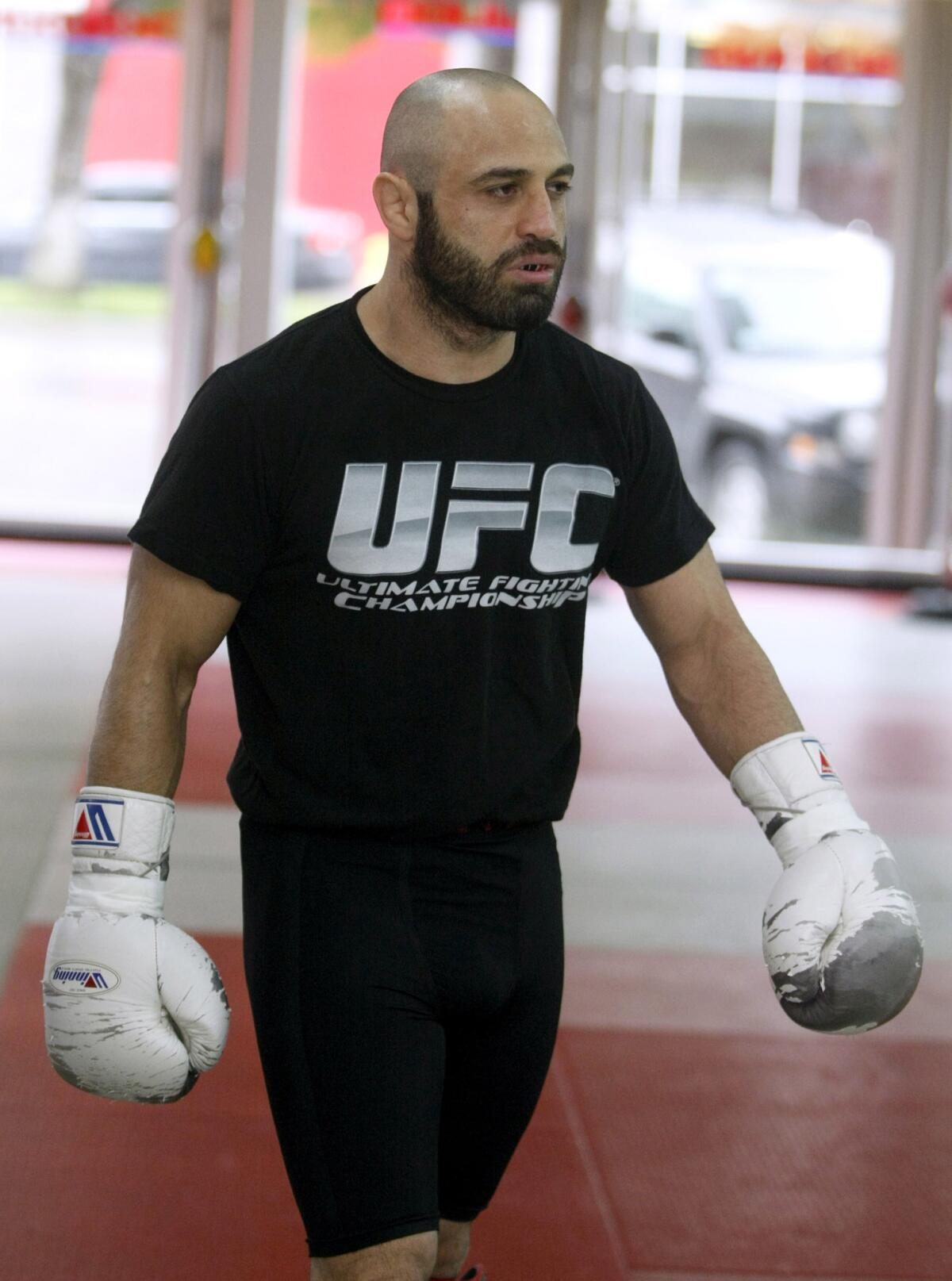 Manny Gamburyan trains for an upcoming fight at the Glendale Fighting Club in Glendale on Thursday, Dec. 19, 2013.