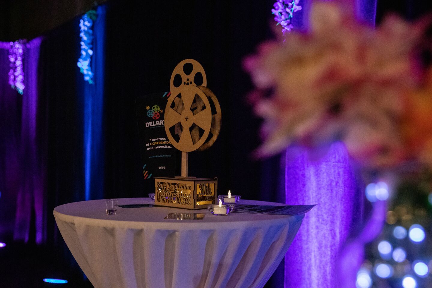 A centerpiece at the reception of the 30th annual San Diego Latino Film Festival at Westfield Mission Valley Mall in San Diego, CA on Thursday, March 9, 2023.