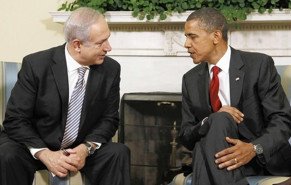 Israeli Prime Minister Benjamin Netanyahu and President Obama meet at the White House in 2010.