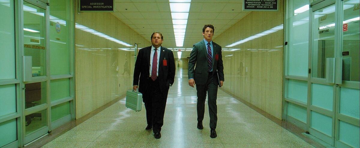 Jonah Hill, left, and Miles Teller in "War Dogs." (Warner Bros. Pictures)