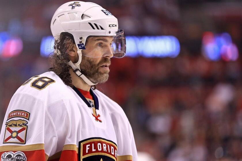 Florida Panthers' Jaromir Jagr looks on during a game against the Kings on Feb. 9.